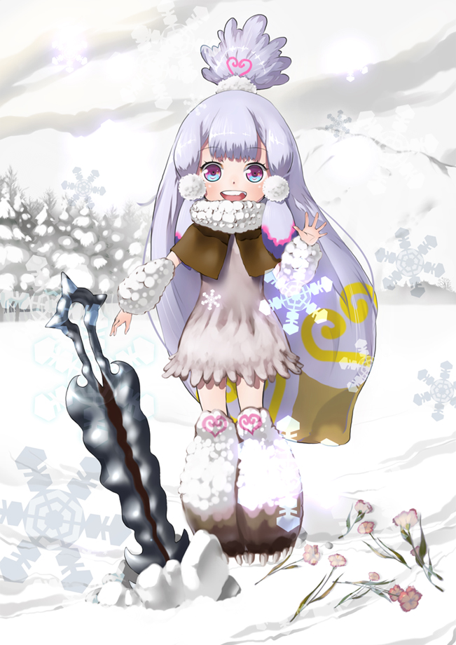 arm_warmers, broken_tooth, capelet, dress, flower, itezora_konayuki, katanagatari, leg_warmers