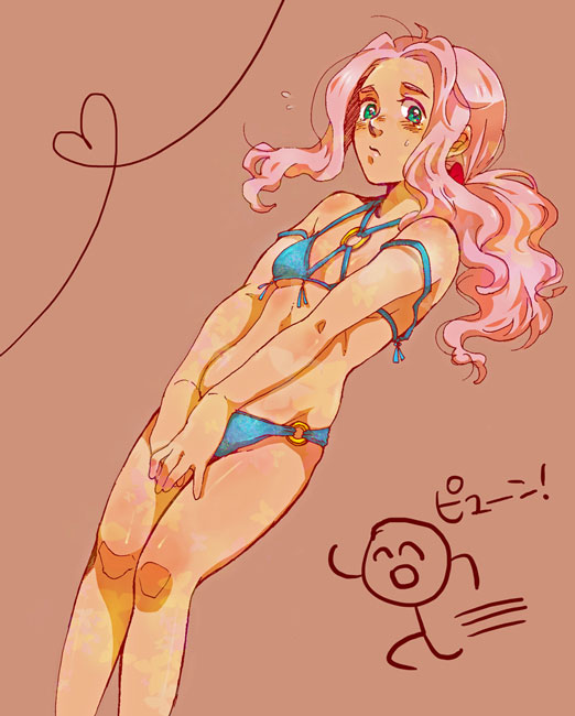 └(^o^)┐≡, ?(^o^)?&equiv;, blush, breasts, covering, covering_crotch, darry_adai, heart