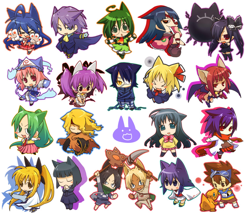 >_<, :3, :o, agumon, ahoge, animal_ears, apron, backbeard