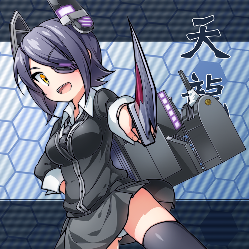 1girl, aoilio, blush, breasts, eyepatch, gloves, headgear, kantai_collection