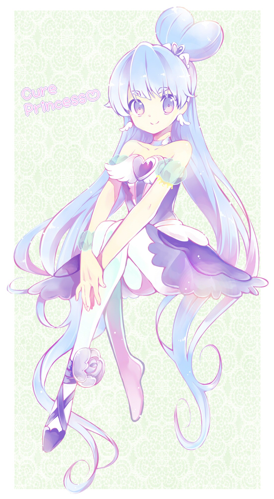 1girl, adapted_costume, alternate_hairstyle, bare_shoulders, blue_eyes, blue_hair, character_name, choker