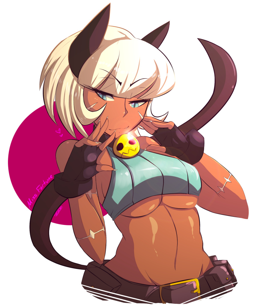1girl, animal_ears, bangs, bell_choker, belt, belt_pouch, blue_eyes, breasts