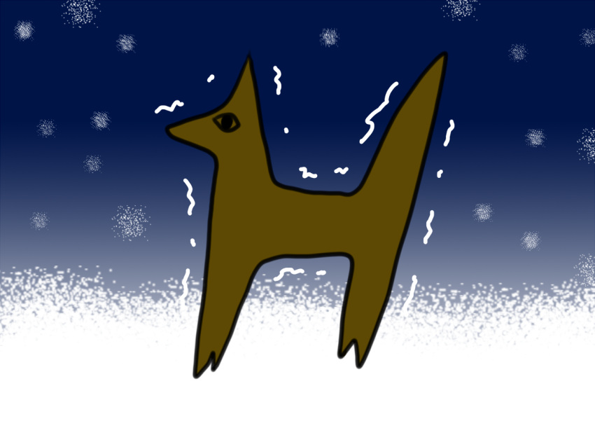 anubis-kun, mattari_yufi, no_humans, original, snow, trembling