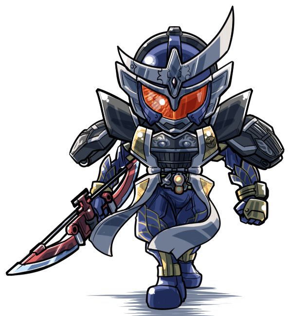 1boy, armor, belt, blade, bow_(weapon), jinbaori, kamen_rider, kamen_rider_gaim
