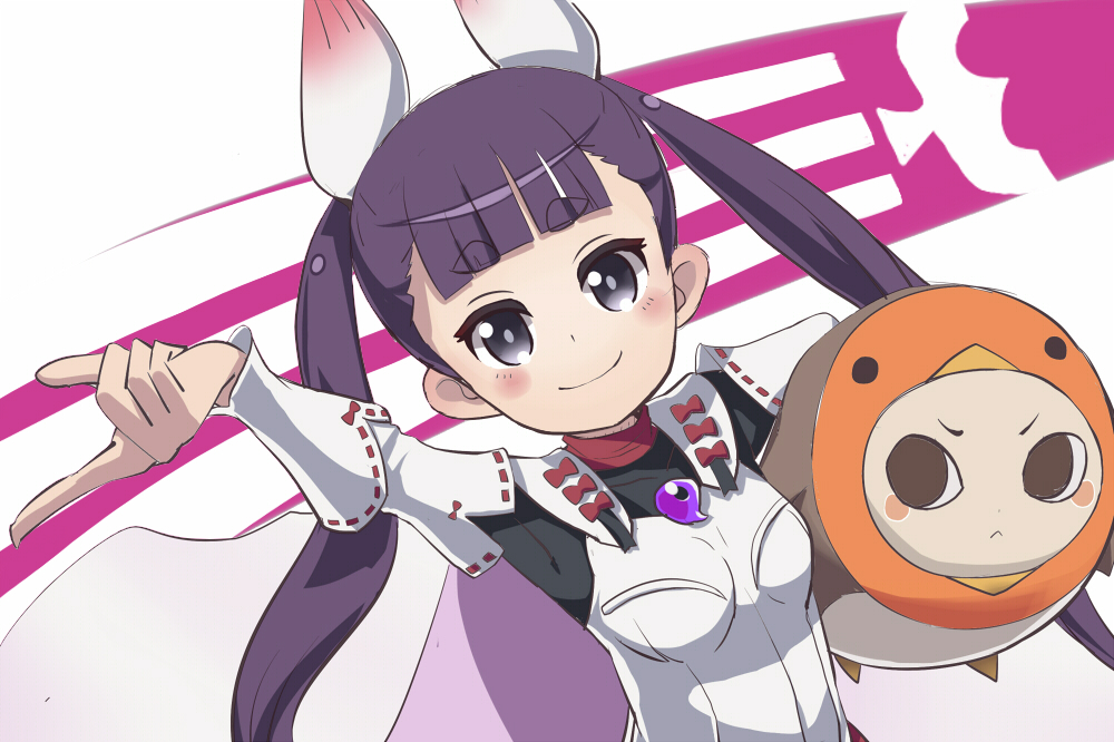 1girl, blush, cape, ddd555, hair_ornament, komadori_renge, long_hair, long_sleeves