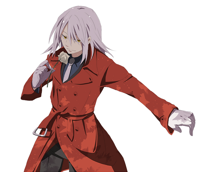 darker_than_black, flower, gloves, leghorn, rose, solo, white_hair