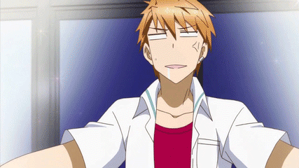 2boys, 2girls, anger_vein, animated, animated_gif, annoyed, arm_holding, black_hair