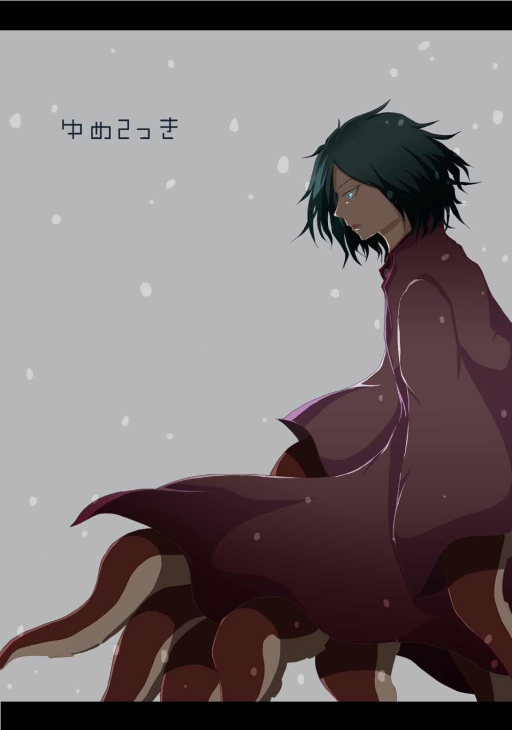 1boy, aqua_eyes, copyright_name, green_hair, highres, letterboxed, looking_away, male