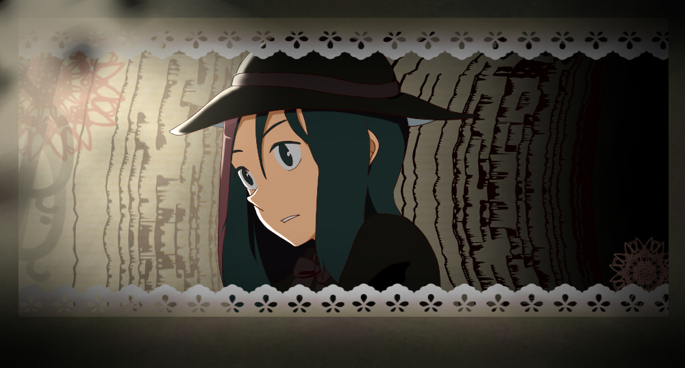 1girl, black_dress, black_eyes, black_hair, chaqracter:shadow_lady_(yume_2kki), dress, expressionless, looking_away, solo, welchiinnti, yume_2kki