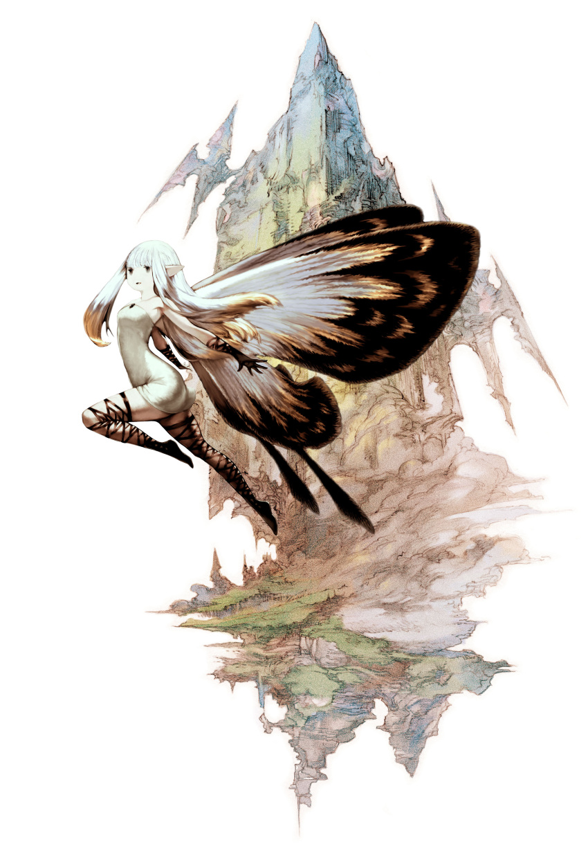 absurdres, aerie_(bravely_default), bare_shoulders, bravely_default:_flying_fairy, butterfly_wings, fairy, highres, long_hair