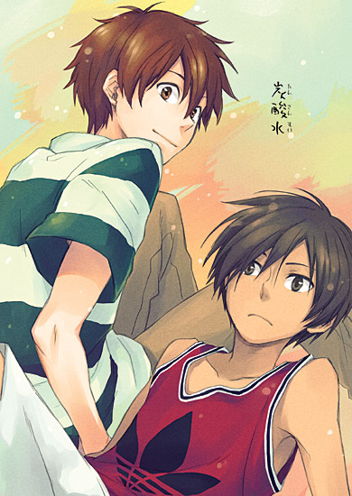 bad_id, brown_eyes, brown_hair, hanaemon, ikezawa_kazuma, koiso_kenji, male, multiple_boys