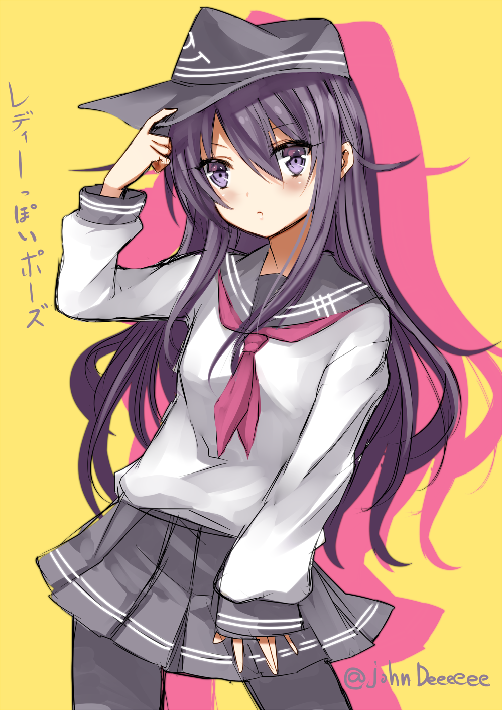 1girl, akatsuki_(kantai_collection), black_hair, black_legwear, blush, destroyer, flat_cap, hat