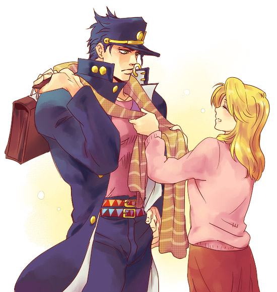 briefcase, gakuran, hat, jojo's_bizarre_adventure, jojo_no_kimyou_na_bouken, kujo_holly, kujo_jotaro, kuujou_holly