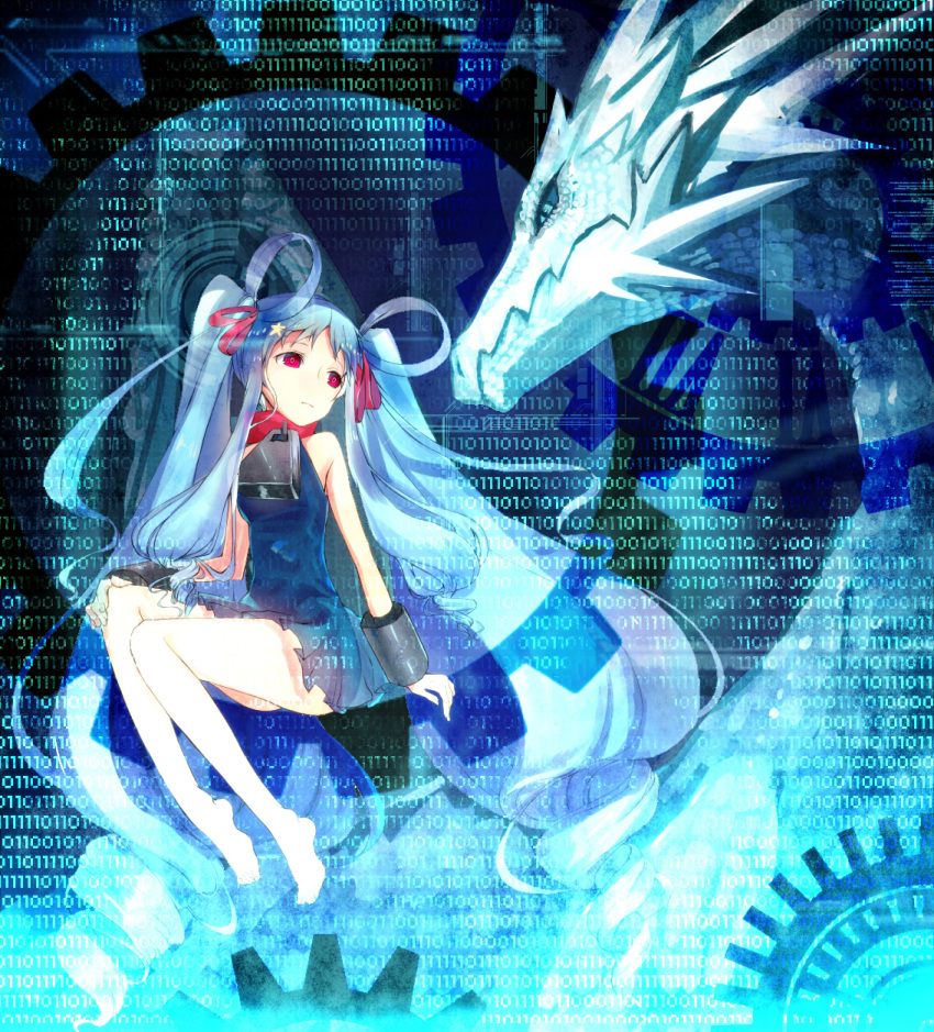 absurdly_long_hair, bare_legs, barefoot, beatmania, beatmania_iidx, bell, bemani, binary