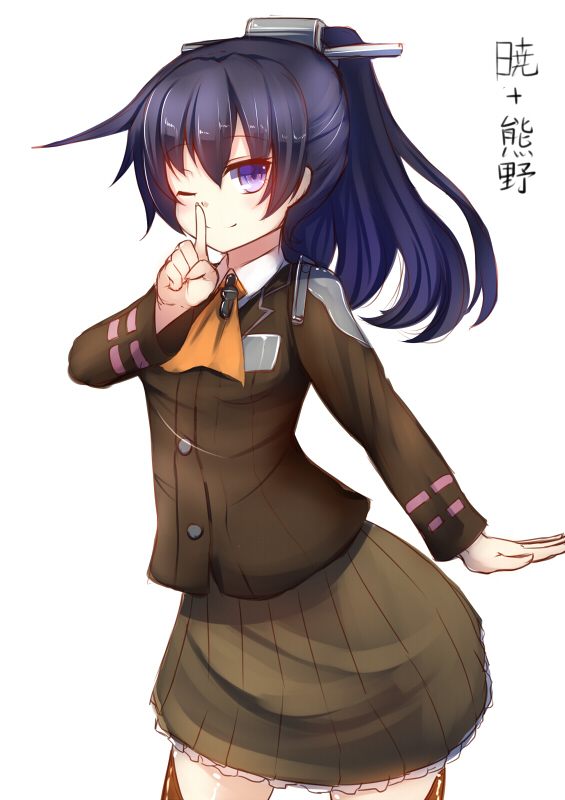 1girl, akatsuki_(kantai_collection), ascot, blue_eyes, blue_hair, cosplay, dress_shirt, hair_ornament