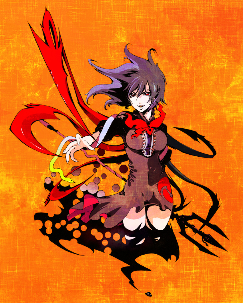 dress, highres, houjuu_nue, ichizen_(artist), ichizen_(o_tori), red_eyes, short_hair, snake