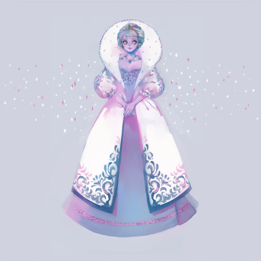 1girl, alternate_costume, alternate_hairstyle, dress, elsa_(frozen), frozen_(disney), full_body, gown