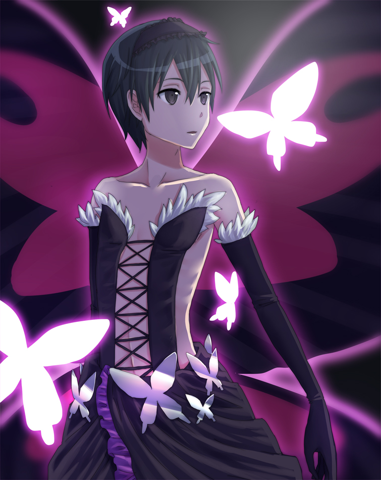 1boy, accel_world, black_eyes, black_hair, butterfly, butterfly_wings, cosplay, creator_connection