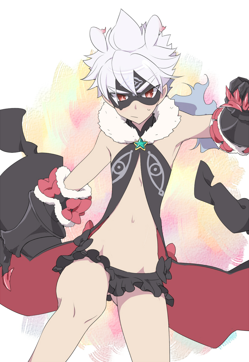1boy, brown_eyes, cosplay, fur_trim, gauntlets, hakuryuu_(inazuma_eleven), highres, inazuma_eleven_(series)