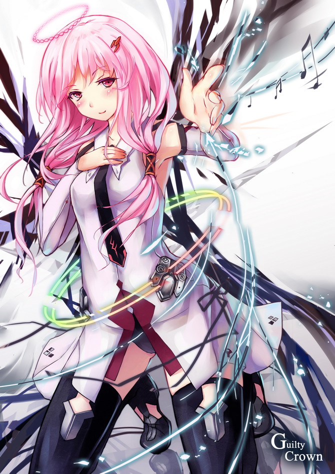 1girl, bare_shoulders, black_legwear, blush, breasts, detached_sleeves, double_helix, g.h_(gogetsu)
