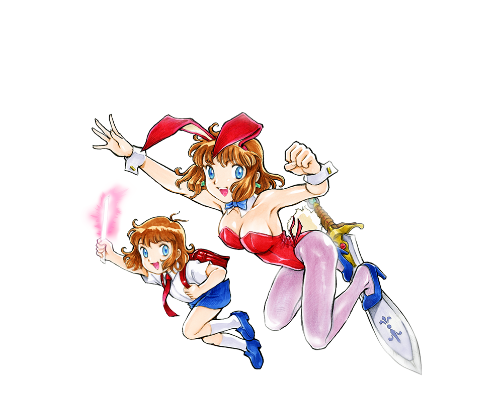 akai_takami, child, daicon, daicon_33, daicon_bunny_girl, daicon_iii, daicon_iv, dual_persona