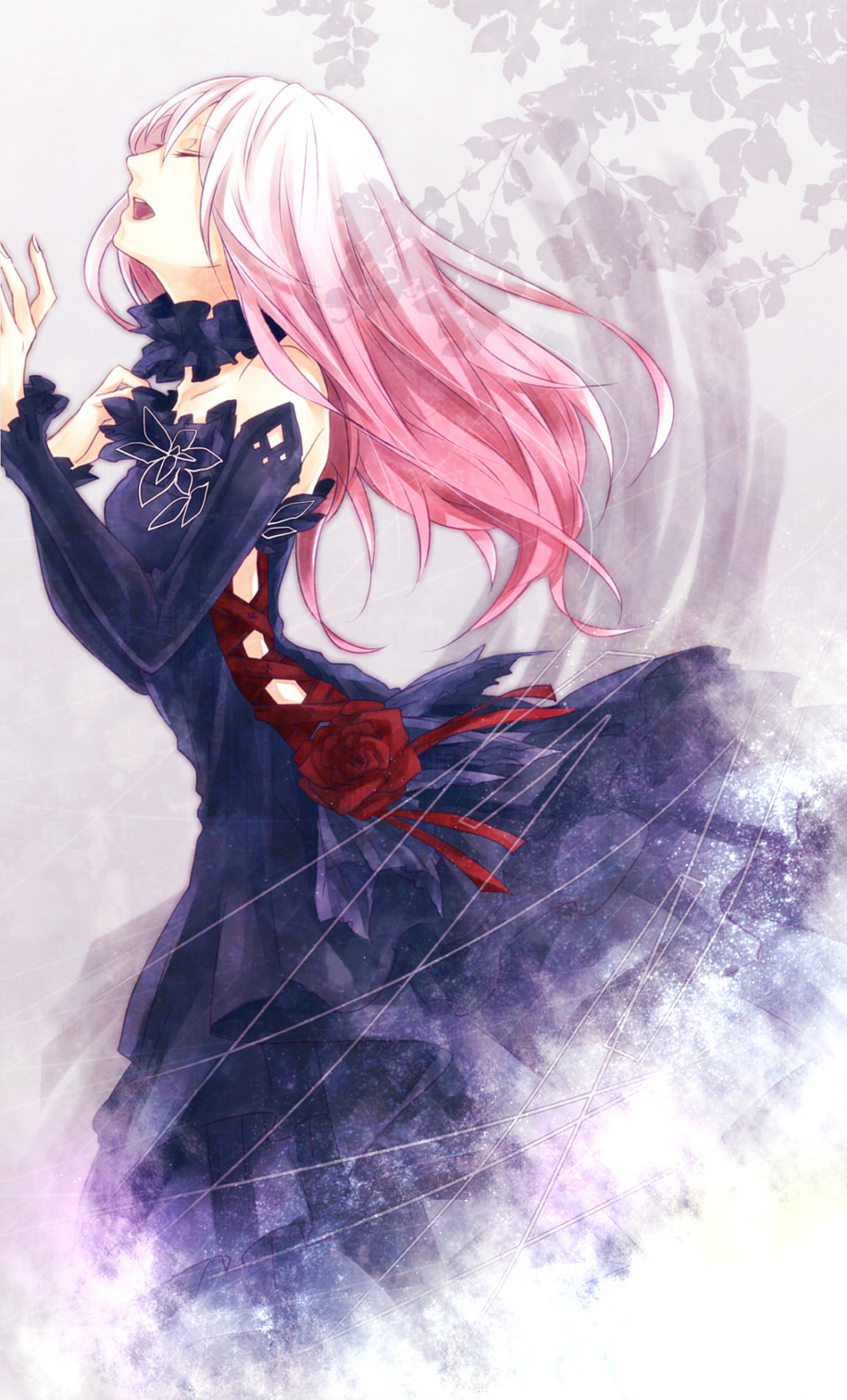 1girl, bare_shoulders, detached_sleeves, guilty_crown, hair_ornament, hairclip, highres, long_hair