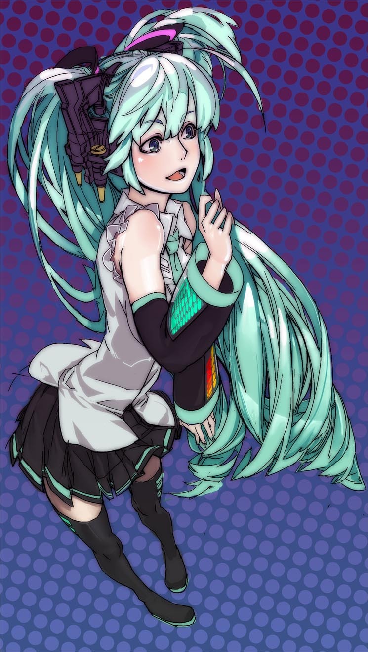 1girl, aqua_hair, boots, hatsune_miku, highres, long_hair, looking_away, necktie
