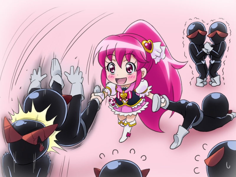 1girl, aino_megumi, boots, broken, chibi, choiark, cure_lovely, happinesscharge_precure!