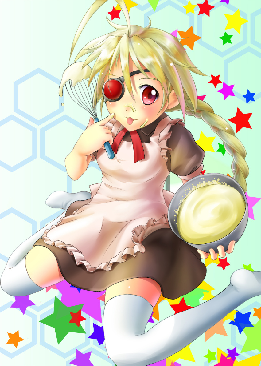 1girl, absurdres, ahoge, blazblue, blonde_hair, eyepatch, highres, lambda-11