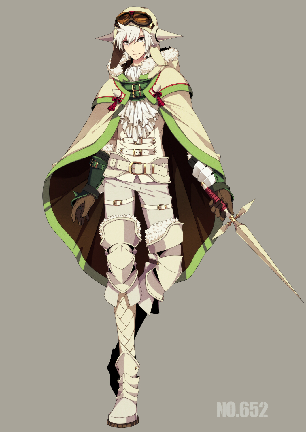 1boy, boots, cape, chesnaught, gloves, goggles_on_hat, grey_eyes, highres