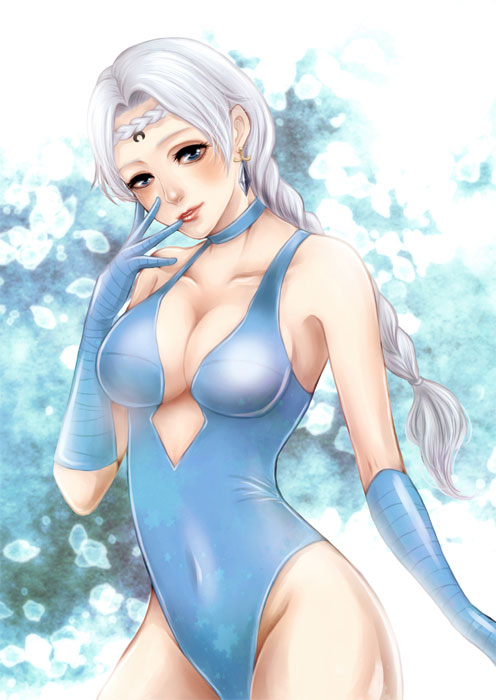 1girl, beruche, bishoujo_senshi_sailor_moon, black_moon_clan, blue_background, blue_eyes, braid, breasts