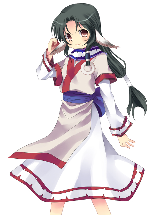brown_eyes, dog_ears, doggirl, eruru, eruruu, eruruw, green_hair, inumimi, japanese_clothes, long_hair, mei, pony_tail, the_one_being_sung, utawareru_mono, utawarerumono