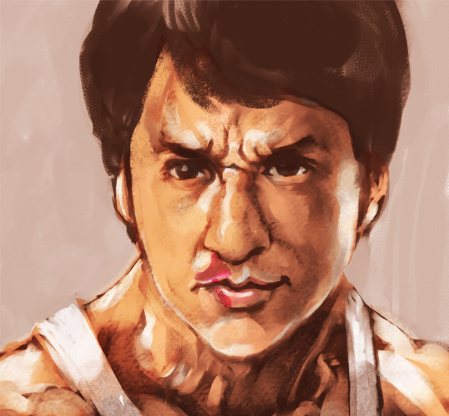 blood, dragon-ism, jackie_chan, male, portrait, realistic, solo
