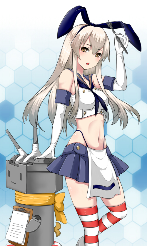 1girl, apron, blonde_hair, blush, breasts, brown_eyes, elbow_gloves, gloves
