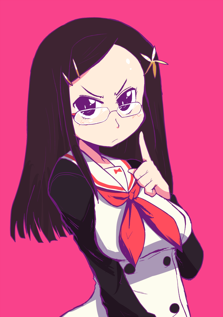 1girl, breasts, candy_pop_nightmare, frown, himekawa_makina, hys-d, long_hair, looking_at_viewer