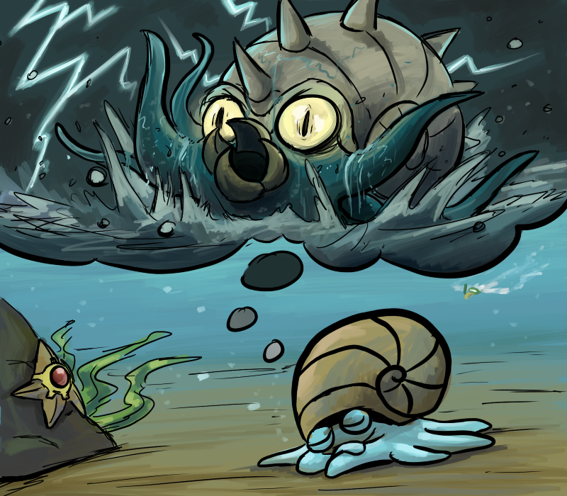 bubble, cameo, closed_eyes, commentary, glowing, glowing_eyes, no_humans, ocean