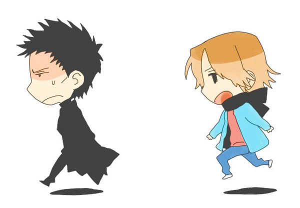 annoyed, chibi, follow, kamen_rider, kamen_rider_ryuki, kamen_rider_ryuki_(series), ren, ren_akiyama, shinji, shinji_kido