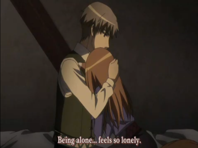 craft_lawrence, holo, hug, obvious, people_die_if_they_are_killed, spice_and_wolf