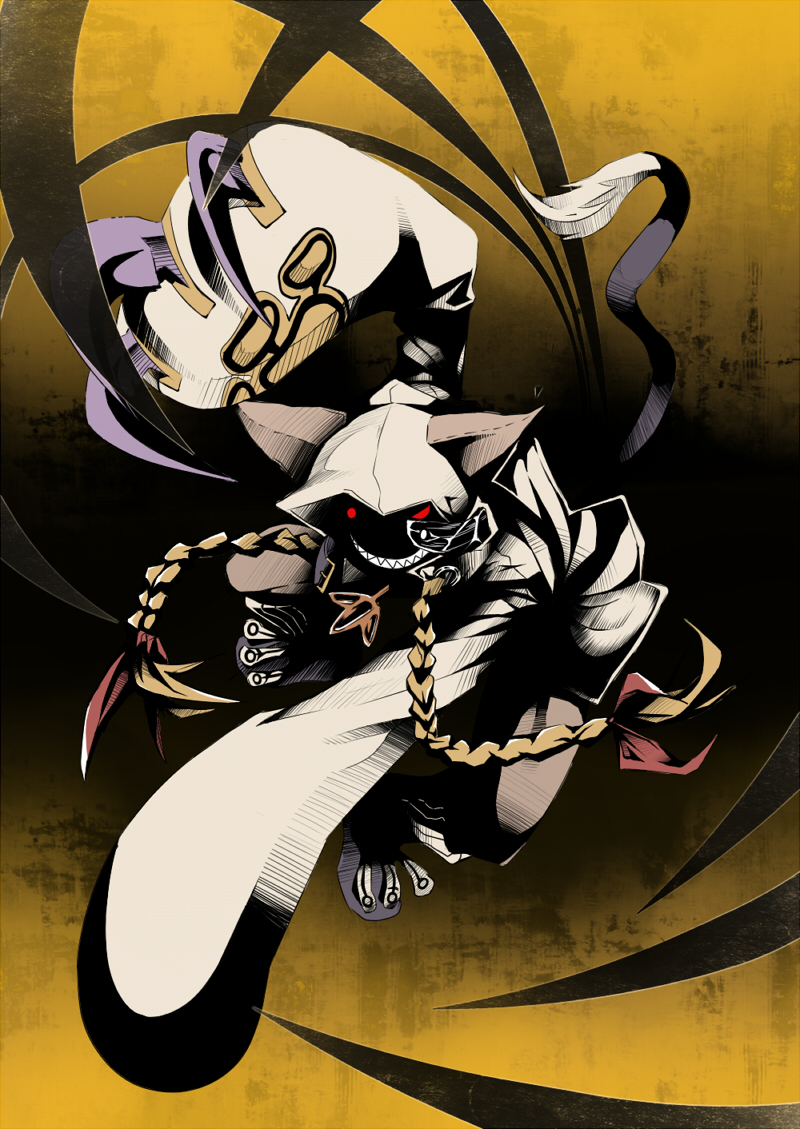 blazblue, braid, cat_ears, cat_hood, hood, red_eyes, solo, tail