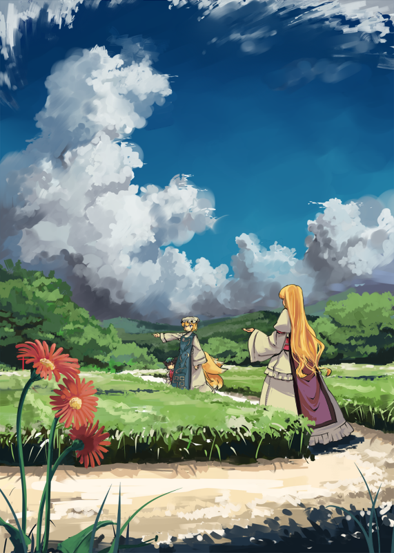 cloud, clouds, commentary, garnet, garnet_(pixiv), landscape, scenery, touhou