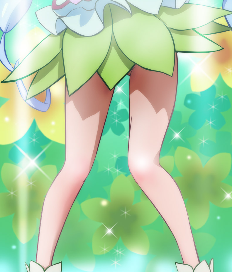 1girl, alternate_form, cure_princess, green_background, happinesscharge_precure!, haruyama_kazunori, head_out_of_frame, legs