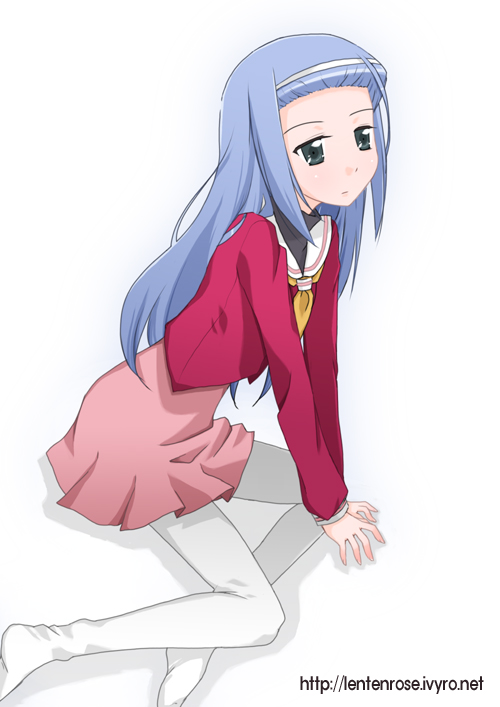 blue_hair, green_eyes, hairband, hanabishi_miki, hayate_no_gotoku!, long_hair, meteorite, school_uniform
