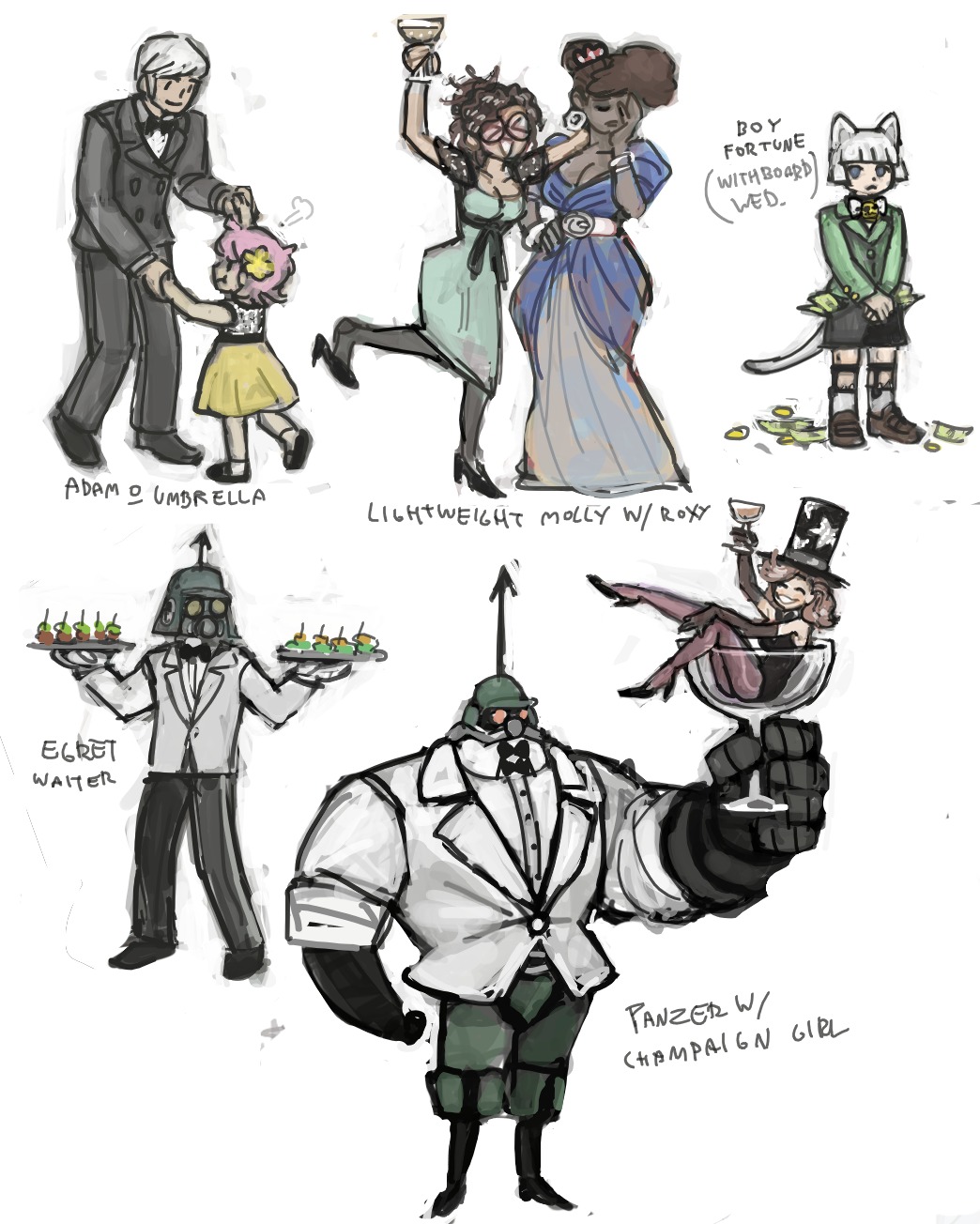 adam_kapowski, black_egrets, commentary, concept_art, dancing, dark_skin, dress, emlan