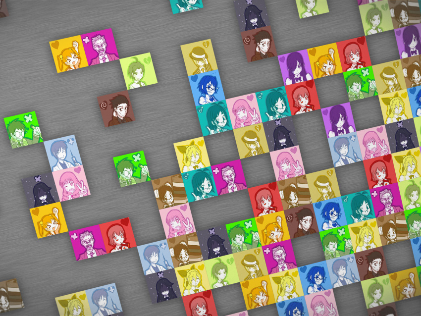 >_<, =_=, blind, drill_hair, everyone, glasses, hakamichi_shizune, heart