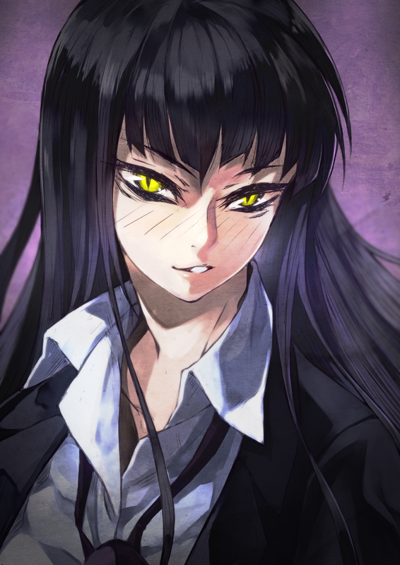 1girl, bangs, black_hair, blush, bust, female_protagonist_(houkago_play), houkago_play, long_hair