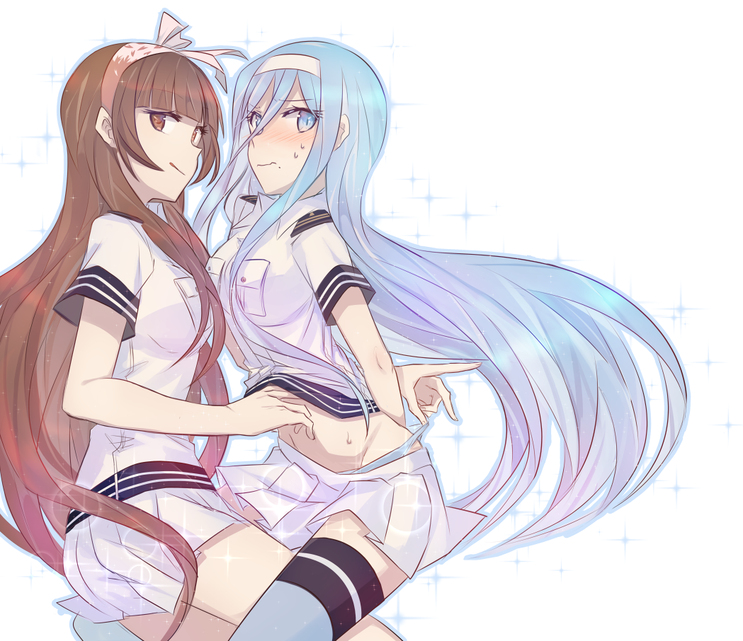 amaha_kotono, aoki_hagane_no_arpeggio, blue_eyes, blue_hair, blush, hairband, long_hair, mole