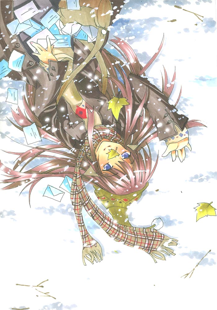blue_eyes, brown_hair, long_hair, nekomimi, scarf, too, toounit