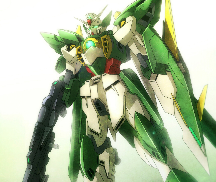 energy_gun, green_eyes, gun, gundam, gundam_build_fighters, mecha, no_humans, shield