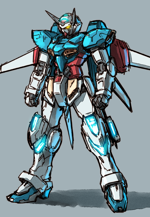 banchengping@126, glowing, glowing_eyes, gundam, gundam_reconguista_in_g, mecha, no_humans, rough