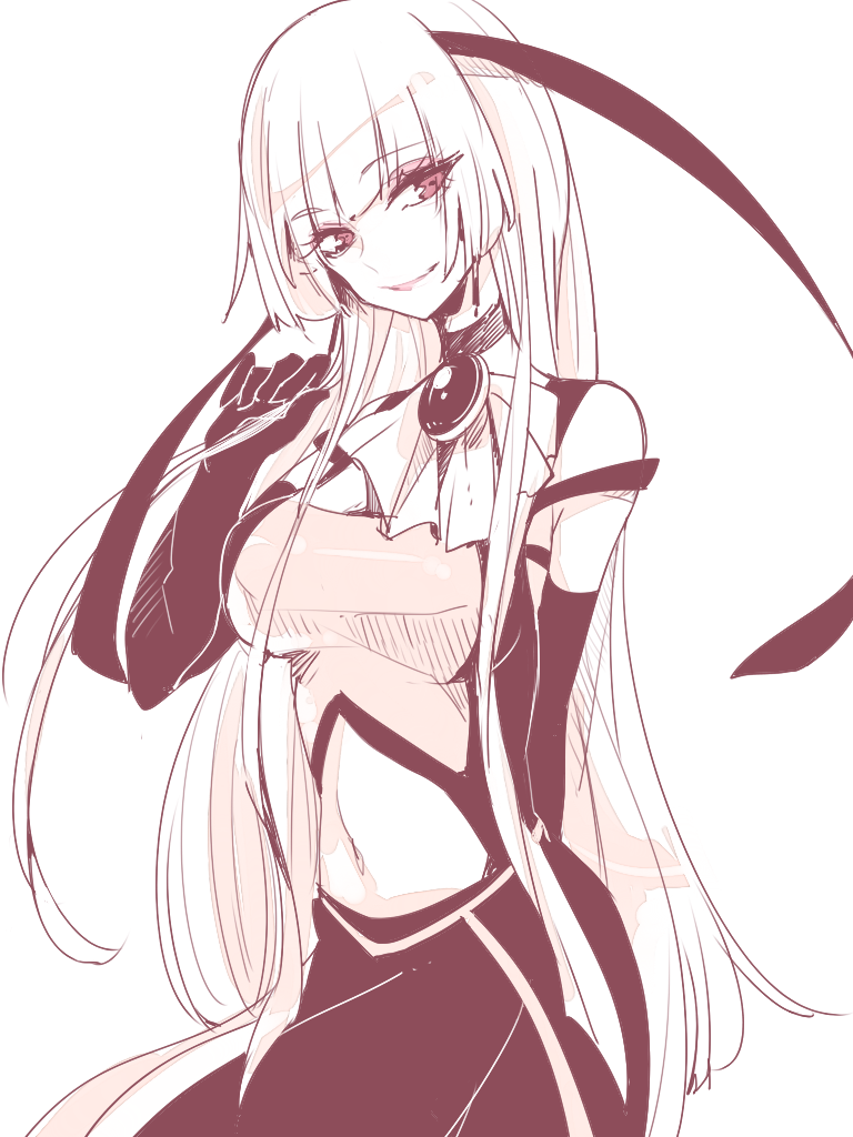 1girl, breasts, gloves, kiguchiko, kyousougiga, lady_koto, long_hair, looking_at_viewer